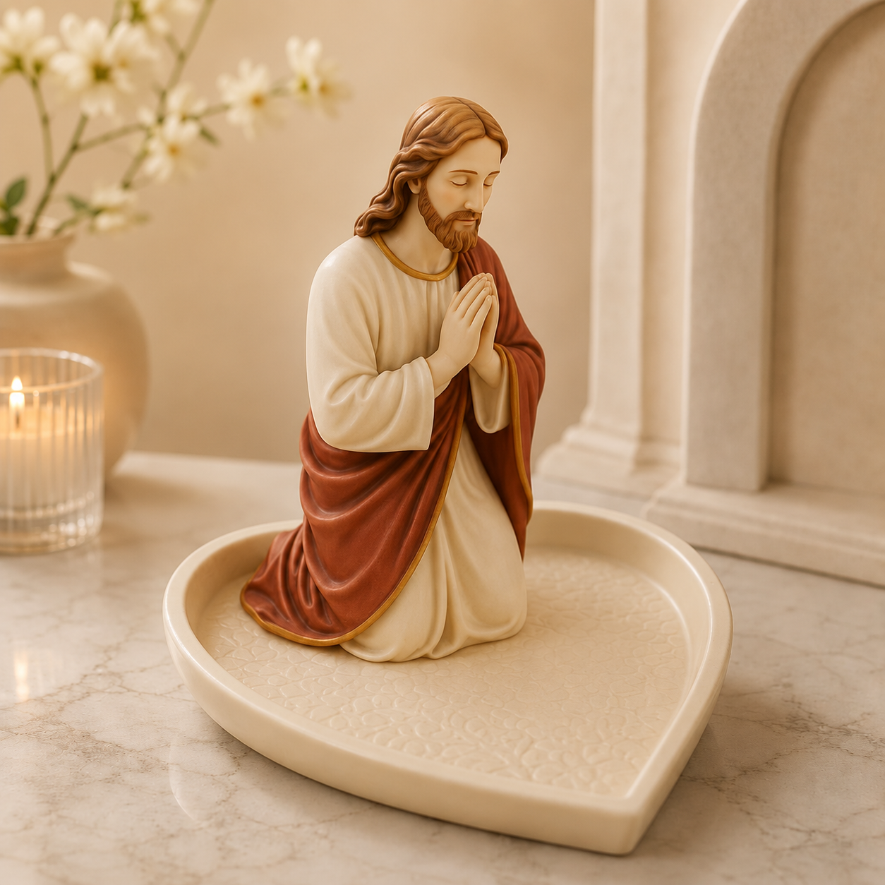 ✝️ HOT SALE 50% OFF - Graceful Faith Virgin Mary Ceramic Rosary Holder Keepsake Tray